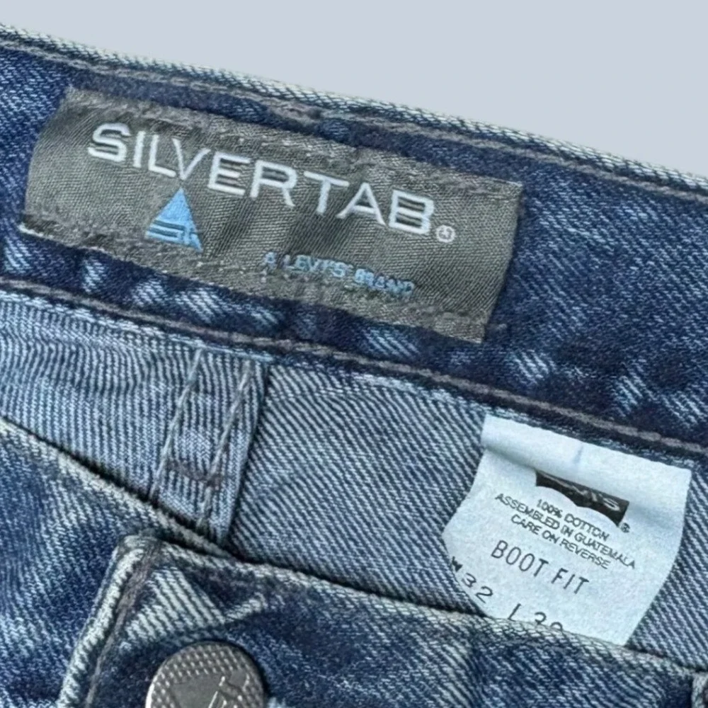 Levis SilverTab Boot Fit Jeans Mens 32x30 Blue Denim Bootcut Baggy 90s Style